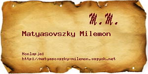 Matyasovszky Milemon névjegykártya